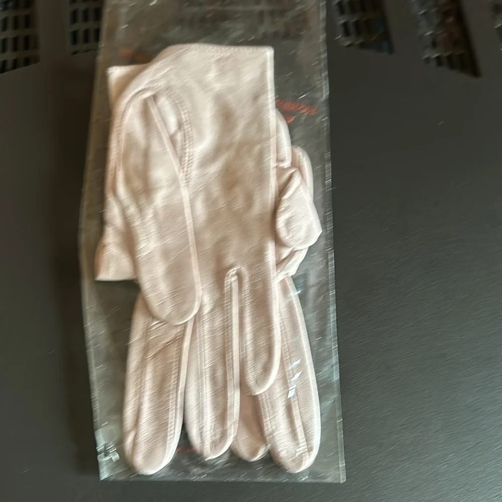 MISS ARIS Vintage Pink Leather Gloves Size XS